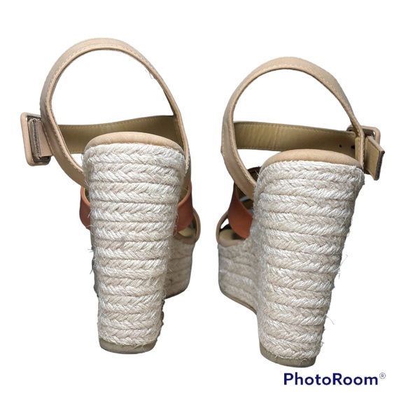 Espadrille Neutral Tri-Color Platform Wedges - Picture 4 of 13